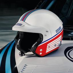 Sparco Martini Air Pro RJ-5I Racing helmet with stripes