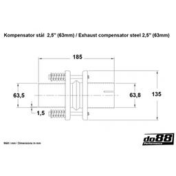 Steel Exhaust Compensator 185mm