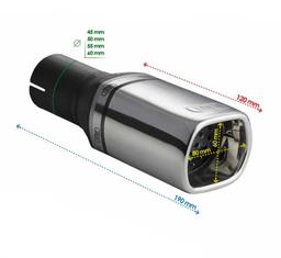 Endpipe single 80x65x120mm