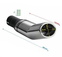 Endpipe single 95x65x170mm