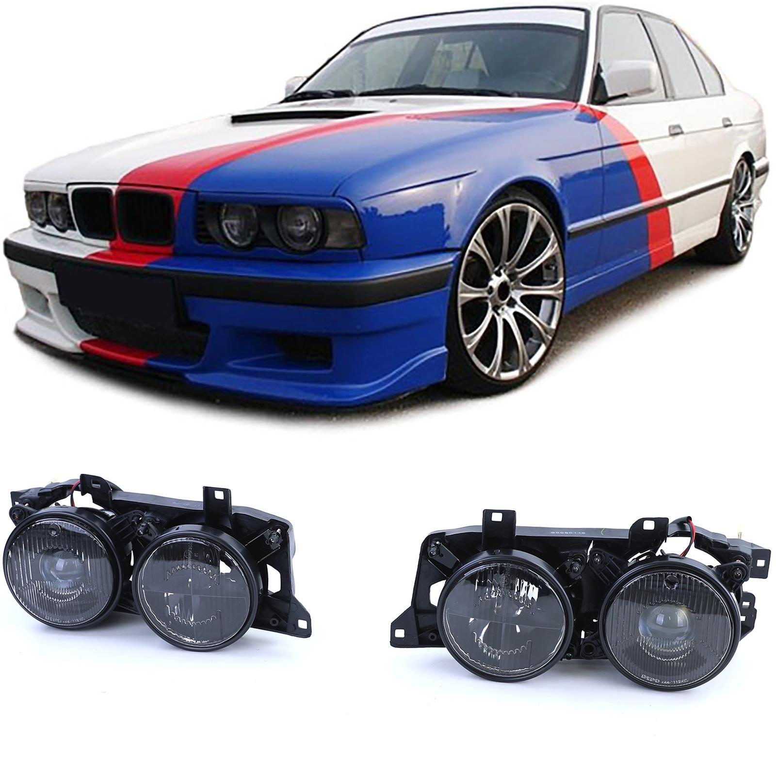 Svarta strålkastare BMW E34