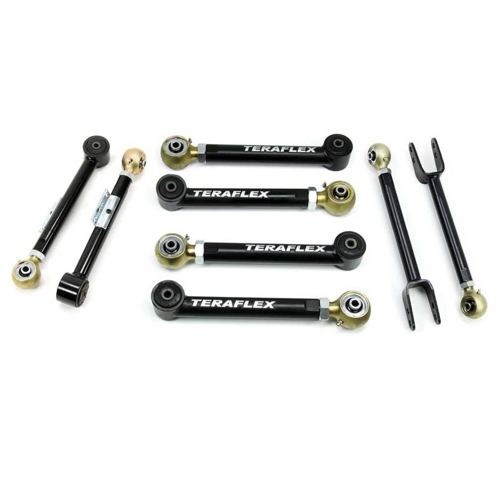 Justerbar kort länkarmssats TeraFlex för höjning 0-4,5" för Jeep Wrangler TJ 1997-2006 m.fl.
