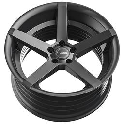 ABS Wheels 355 Grå aluminiumsfælge monteret på bil i en stemningsfuld omgivelse