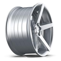 ABS Wheels 355 Silver alloy wheel mounted on car in an atmospheric setting