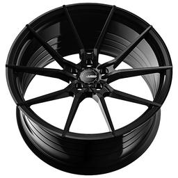 ABS Wheels F15 Musta alumiinivanteet asennettuna autoon tunnelmallisessa ympäristössä