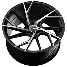 ABS Wheels F29 Svart aluminiumsfelger montert på bil i en stemningsfull omgivelse