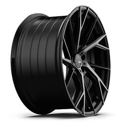ABS Wheels F29 Musta alumiinivanteet asennettuna autoon tunnelmallisessa ympäristössä