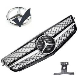 Honeycomb Grill Svart/Krom Mercedes W204
