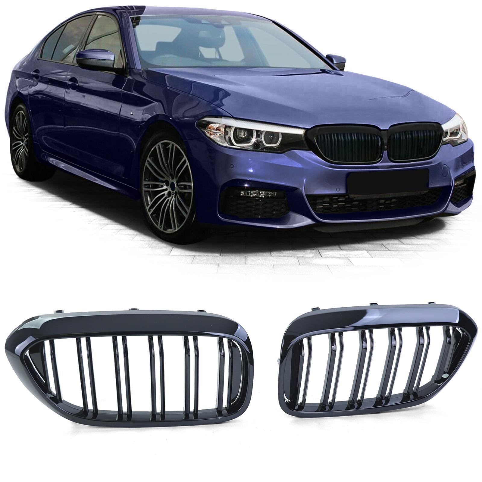 Njurar dubbelribbad Performance-design blanksvart till BMW 5-Serie G30 G31 2017-2020