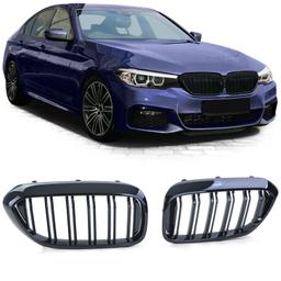 Njurar dubbelribbad Performance-design blanksvart till BMW 5-Serie G30 G31 2017-2020