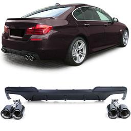 Matte black Diffuser with exhaust tailpipe BMW 5 Series F10 / F11