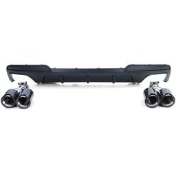 Matte black Diffuser with exhaust tailpipe BMW 5 Series F10 / F11