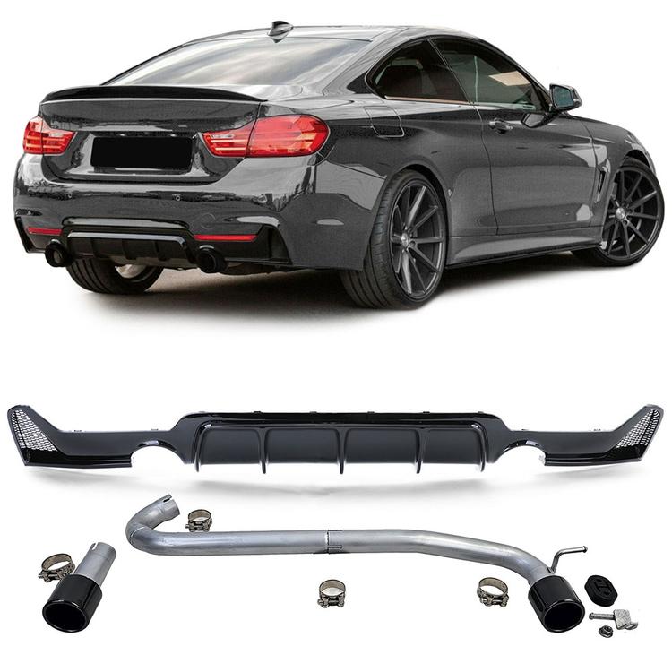 Diffusor + avgasrör 440-Look BMW F32 F33 F36 425 428 430