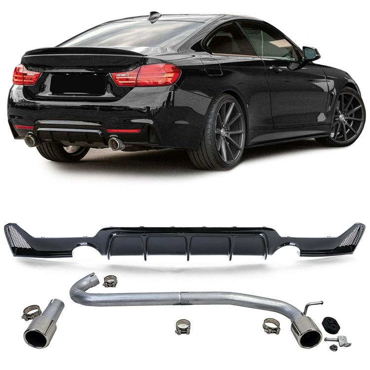 Diffusor + avgasrör 440-Look BMW F32 F33 F36 425 428 430