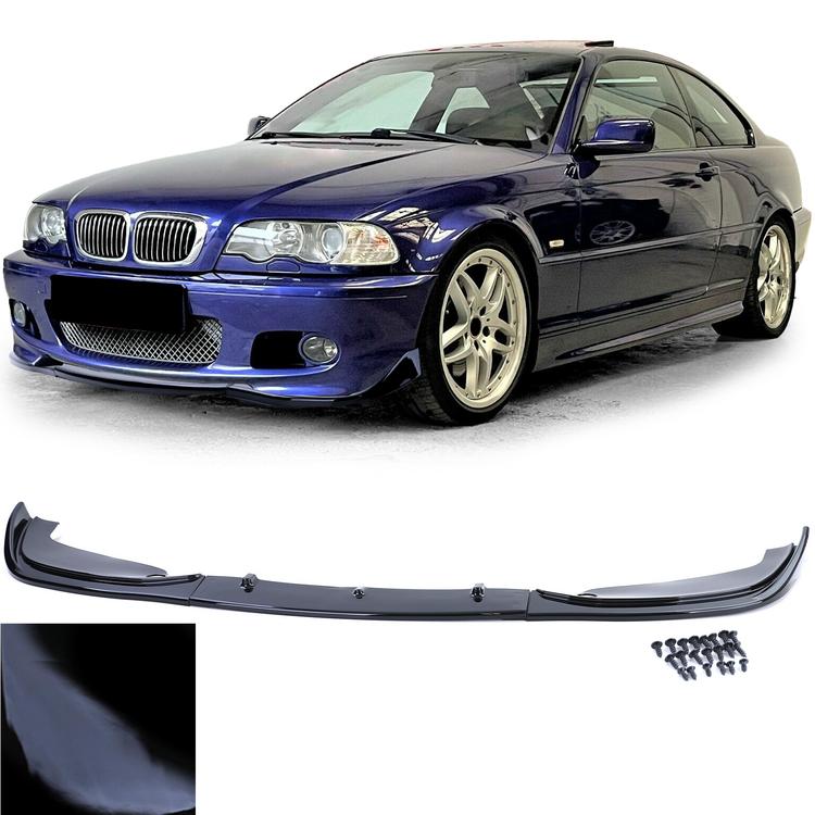 Frontspoilerläpp blanksvart för BMW 3-serie E46 coupé/cabriolet