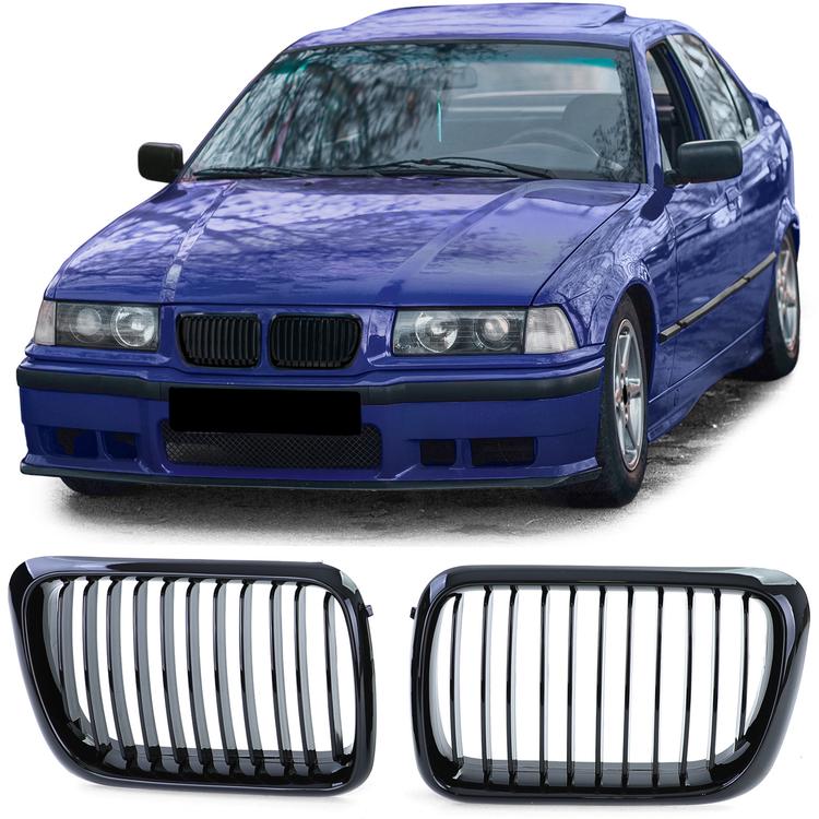 Njurar sportutförande Performance-design blanksvart till BMW 3er E36 1996-1999