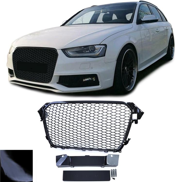 Frontgrill sportutförande blanksvart utan emblem till Audi A4 B8 8K Facelift 2011-2015