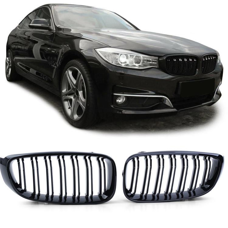 Njurar dubbelribbad Performance-design blanksvart till BMW 3-Serie GT F34 2013-2016