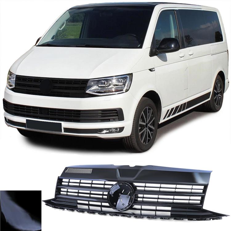 Frontgrill blanksvart till VW T6 Bus Transporter 2015-2019