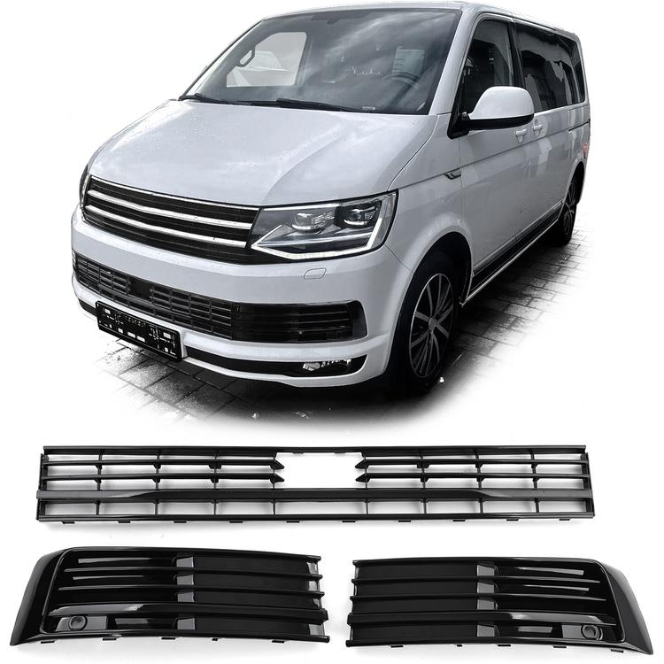 Frontgrill blanksvart till VW T6 Multivan med ACC 2015-2019