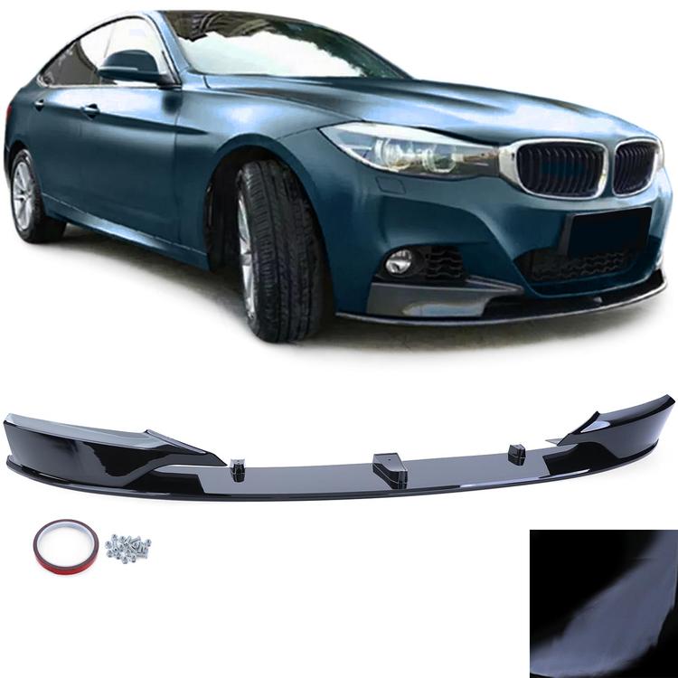 Frontspoilerläpp blanksvart för BMW 3-serie GT F34 2013–2020