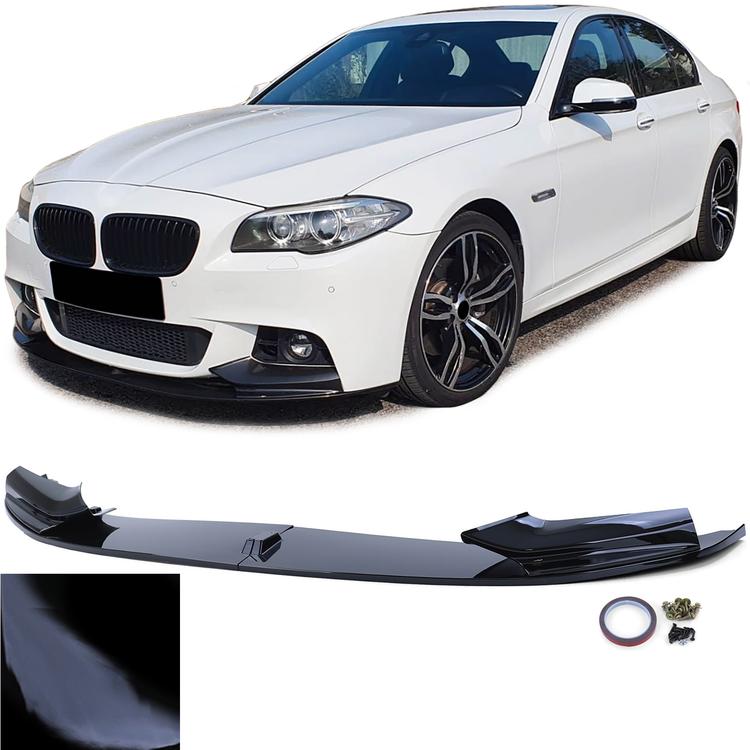 Frontspoilerläpp blanksvart för BMW 5-serie F10/F11 2010–2017
