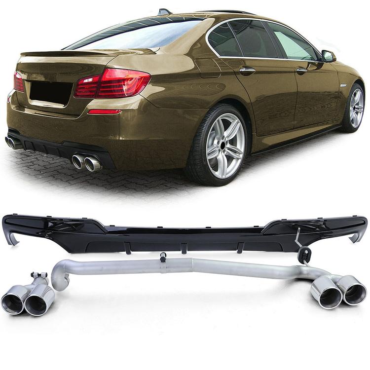 Blanksvart Diffusor + avgasavgasrör BMW 5-Serie F10 F11