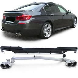 Mattamusta Diffuusori + pakoputki BMW 5-sarja F10 F11