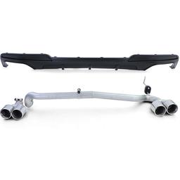 Mattamusta Diffuusori + pakoputki BMW 5-sarja F10 F11