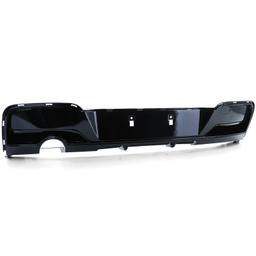 Diffusor blank svart til BMW 1-serie F20/F21 2011-02/2015 før facelift, med M-pakke og rundt enderør på venstre side - 2