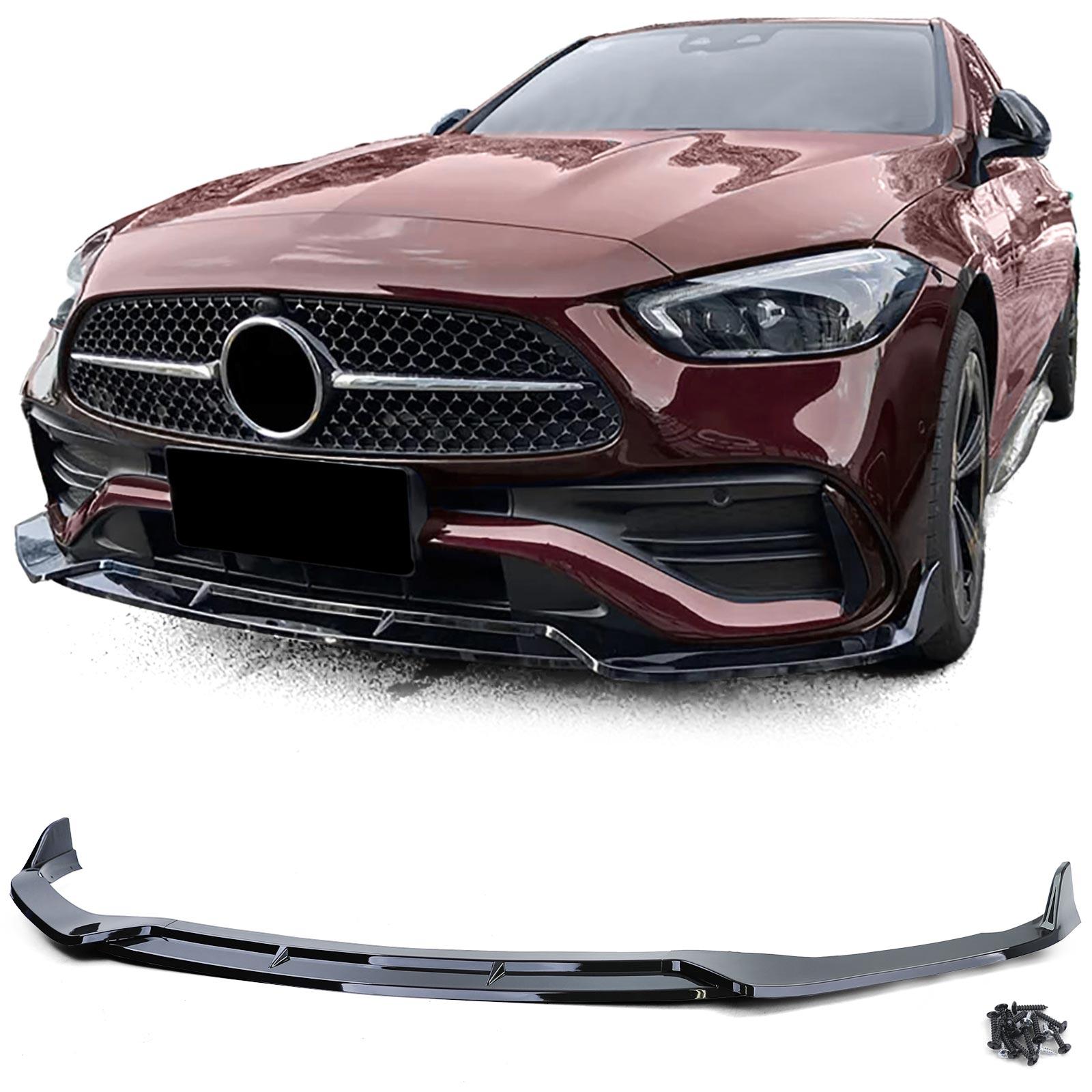 Frontspoiler blank svart til Mercedes C-klasse W206 Sedan og S206 Stasjonsvogn fra 2021 med AMG-Line-støtfanger