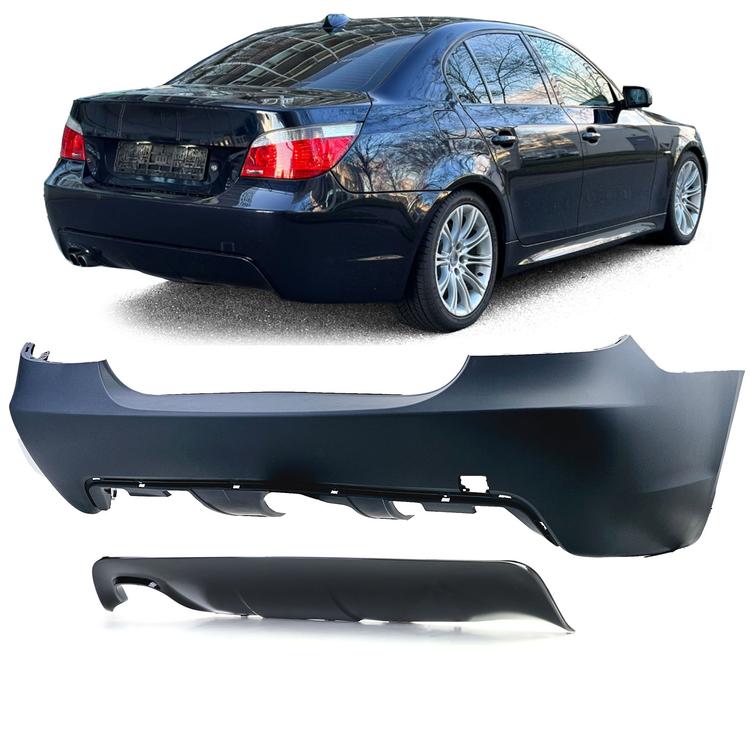 Bakstötfångare med diffusor blanksvart för BMW E60 sedan 2003-2007