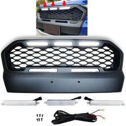 Svart Honeycomb Grill med LED Ford Rangar T7