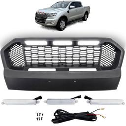 Svart Honeycomb Grill med LED Ford Rangar T7