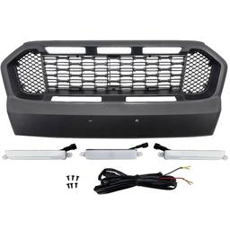 Svart Honeycomb Grill med LED Ford Rangar T7