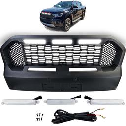 Svart Honeycomb Grill med LED Ford Rangar