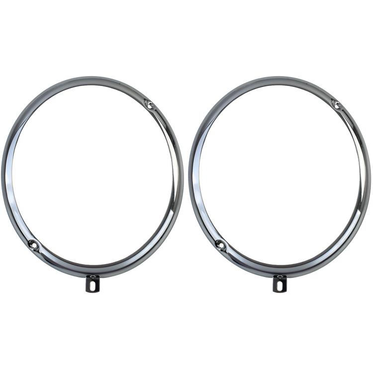 2x krom strålkastarring till VW Beetle Bus T1 till och med 1967 / Porsche 356