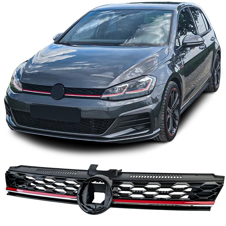 Frontgrill blanksvart till VW Golf 7 GTI Facelift 2017-2020
