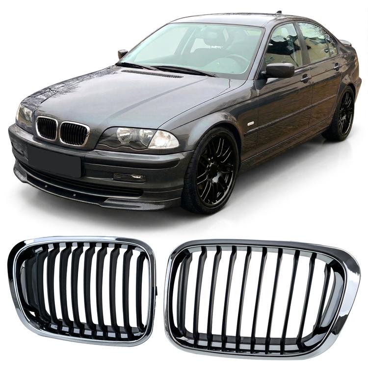 Njurar sportutförande svart/krom till BMW 3-Serie E46 före facelift 1998-2001