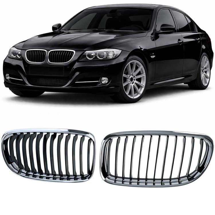 Njurar sportutförande svart/krom till BMW 3-Serie E90 E91 2008-2012