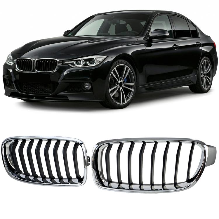 Njurar sportutförande svart/krom till BMW 3-Serie F30 F31 2011-2019