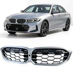 Njurar honeycomb-design Performance-design svart/krom till BMW 3-Serie G20 G21 LCI från 2022