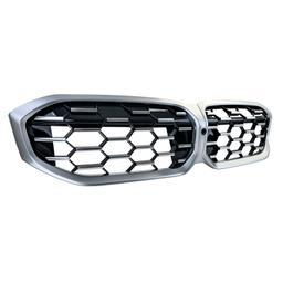 Njurar honeycomb-design Performance-design svart/krom till BMW 3-Serie G20 G21 LCI från 2022 - 4