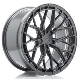 JR Wheels JR48 Grå aluminiumsfelger montert på bil i en stemningsfull omgivelse
