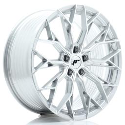 JR Wheels JR49 Silver alloy wheel mounted on car in an atmospheric setting
