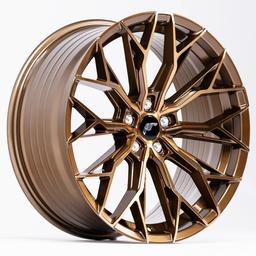 JR Wheels JR49 Bronze alloy wheel mounted on car in an atmospheric setting