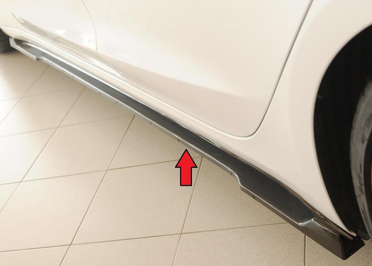Rieger sideskørtforlænger venstre blank sort Tesla Model 3 (003) 2018–>