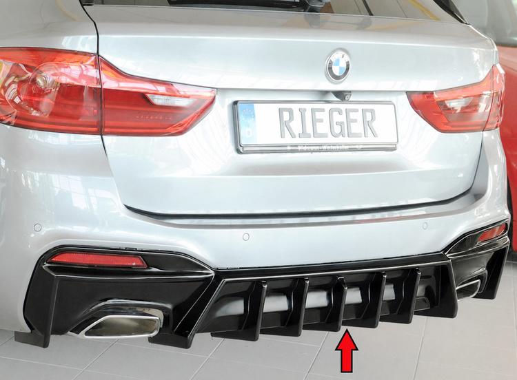 Rieger diffusor blanksvart BMW 5-series G30 (G5L)/BMW 5-series G31 (G5K) 2016–2020 med dragkrok