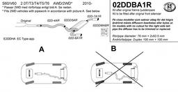 Ruostumaton sportsystem etuäänenvaimentimen jälkeen - Volvo S/V60 2010-