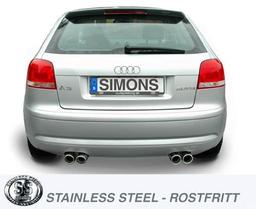Avgassystem Audi A3 8P 1,4TFSI / 2.0TFSI